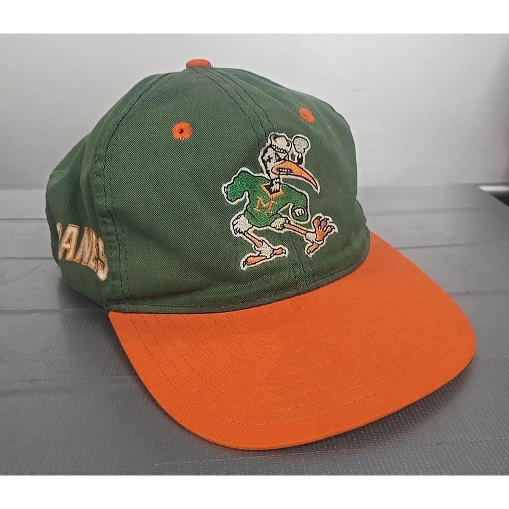 90s Vintage University of Miami Hurricanes Twins Enterprise Snapback Hat